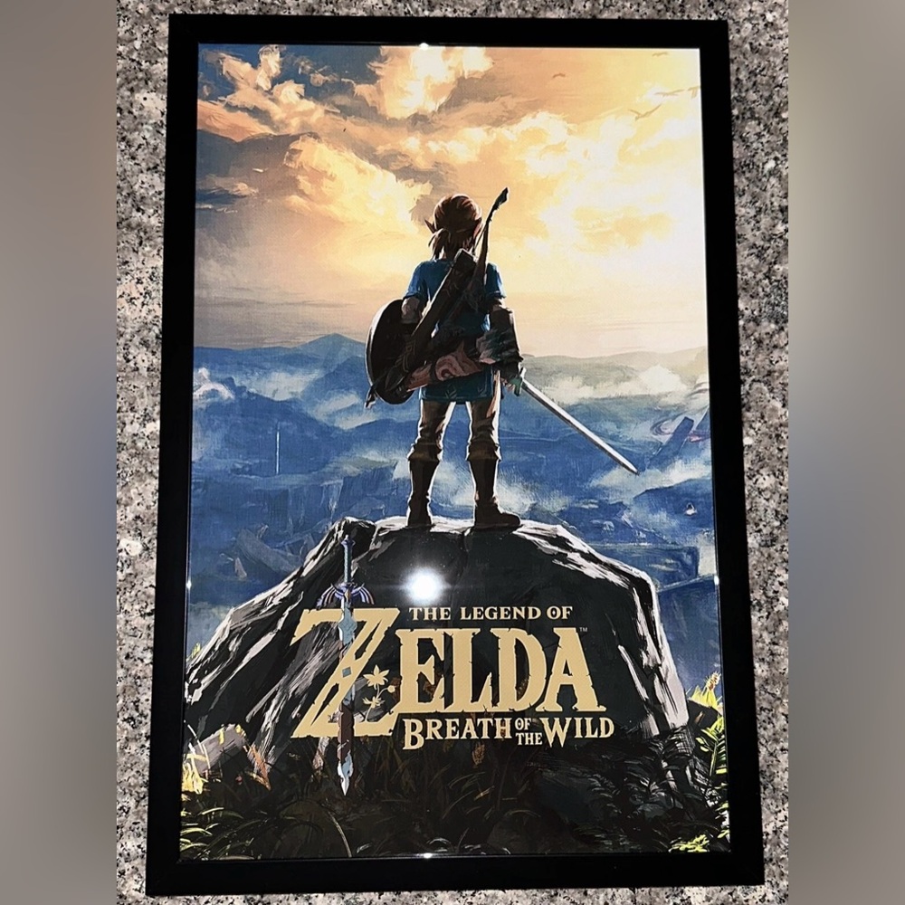 Lot of 7 HIGH QUALITY PRINT Framed 11x17 Zelda/Mario Posters Nintendo Theme